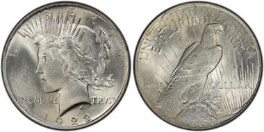 1922 $1 VAM 5 Tripled Leaves MS64