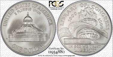 2000-P $1 Library MS69