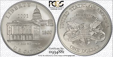 2001-P $1 Capitol Visitor MS70