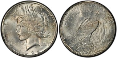 1922-S $1 VAM 2X Rev Rim CUD MS62