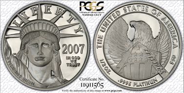 2007-W $50 Statue of Liberty 10th Anniversary Set First Strike PR69DCAM