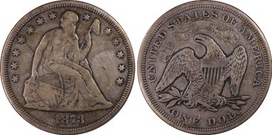 1873-CC $1 Seated VF25