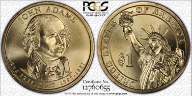 2007-P $1 John Adams Position B - First Day of Issue MS66