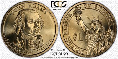 2007-D $1 John Adams Position A - First Day of Issue MS66