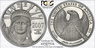 2007-W $50 Statue of Liberty 10th Anniversary Set First Strike PR70DCAM