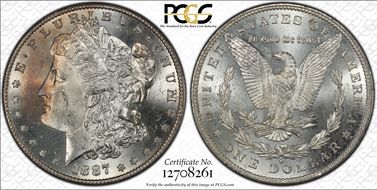 1887-S $1 VAM 2, S/S MS63