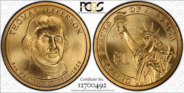 2007-D $1 T. Jefferson - Pos. A Satin Finish SP69