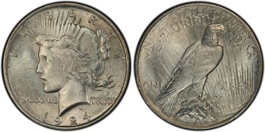 1924 $1 VAM 11A Wing Die Break MS62