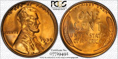 1938-S 1C MS66RD