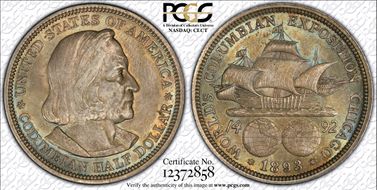 1893 50C Columbian MS63