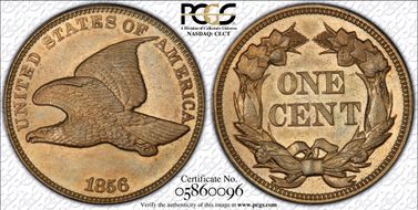 1856 1C Flying Eagle S-3 MS65