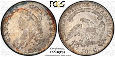 1808/7 50C Overton 101 AU55