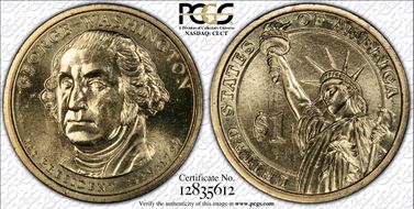 2007-D $1 Weak Edge Let. Pos. B Washington 1st Day of Issue MS65