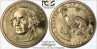 2007-D $1 Weak Edge Let. Pos. A Washington 1st Day of Issue MS64