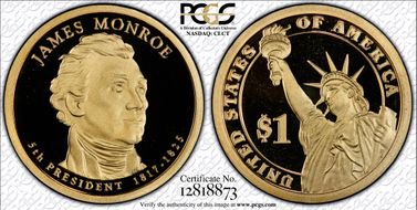 2008-S $1 James Monroe PR70DCAM