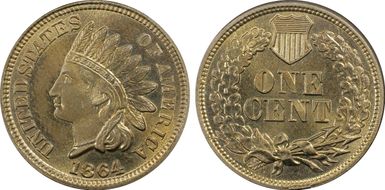 1864 1C Polished Die, S-5, FS-401 MS65