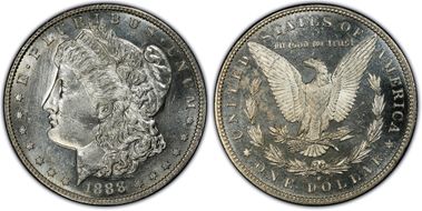 1888-S $1 VAM 13 Gouged Eagle MS63PL