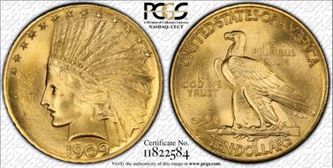1909-S $10 MS67