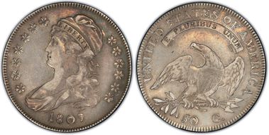 1807 50C Capped Bust, Small Stars VF30