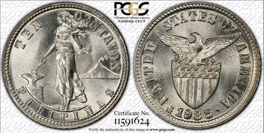 1935-M 10C KM-169  Ag MS63