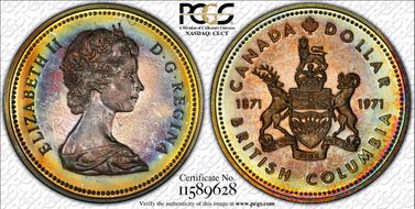 1971 S$1 British Columbia Ag SP68