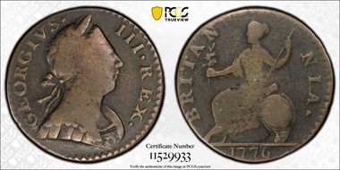 ''1776'' 1/2P Machin's Mills VF25BN