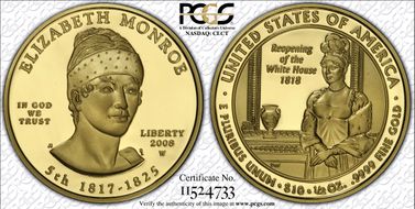 2008-W $10 Elizabeth Monroe First Strike PR69DCAM