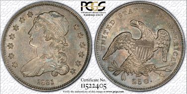 1831 25C Small Letters MS63