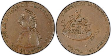 1766 1/2P William Pitt, Copper AU55BN