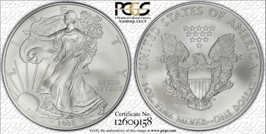 2008-W $1 Burnished Silver Eagle SP69