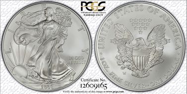 2008-W $1 Burnished Silver Eagle SP70
