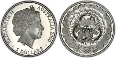 2000-C $5 Olympic - Reaching the World PR69DCAM