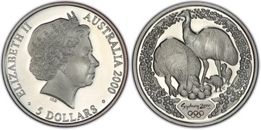2000-C $5 Olympic - 2 Emus PR67DCAM