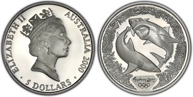 2000-C $5 Olympic - Sharks PR66DCAM