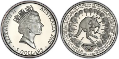 2000-P $5 Kangaroo Ag PR67DCAM