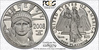 2008-W $25 Statue of Liberty First Strike PR70DCAM