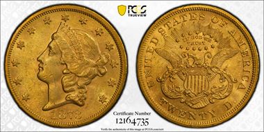 1873-S $20 Closed 3 MS61