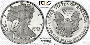 2007-W $1 Silver Eagle PR70DCAM