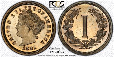 1881 1C J-1665 PR64CAM