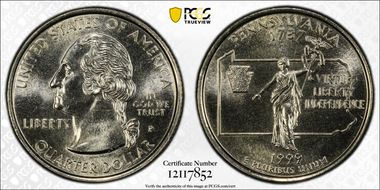 1999-P 25C Pennsylvania MS67