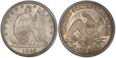 1846 50C Tall Date MS63