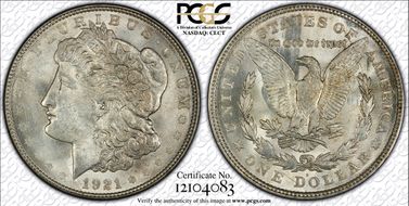 1921-D $1 VAM 1B, Capped R MS61