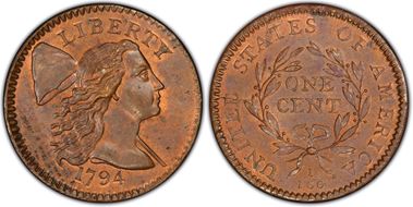 1794 1C S-64 No Fraction Bar MS64RB