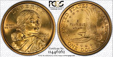 2000-P SAC$1 "Wounded Eagle" FS-901 MS66