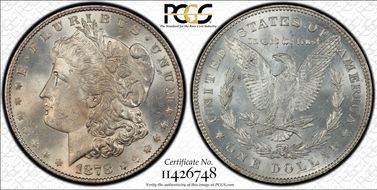 1878 7/8TF $1 VAM 45, Doubled Talons MS64