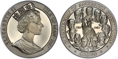 1987-PM Crown US Constitution Bicentennial US Presidents KM-176a Pd PR69DCAM