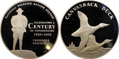 2003 Medal NWRS - Canvasback Silver PR70DCAM