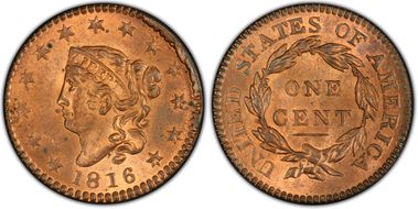 1816 1C Newcomb 2 MS64RD