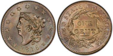 1816 1C Newcomb 5 MS65BN