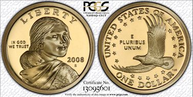 2008-S SAC$1 PR70DCAM